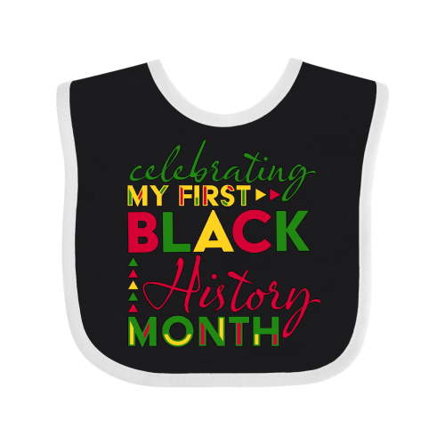 Inktastic Celebrating My First Black History Month for Kids Boys or Girls Baby Bib