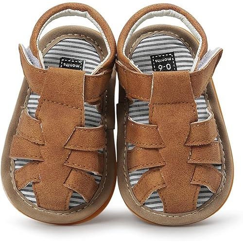 Baby Girl Boy Sandals, Premium Soft Anti-Slip Sole Infant Baby Sandals Summer Casual Beach Shoes Bowknot Princess Dress Flats Prewalker First Walker Shoes