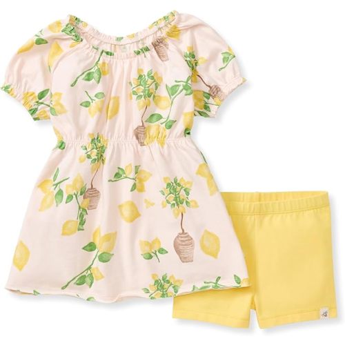 Burt's Bees Baby baby-girls Top and Shorts Set, Tunic and Shorts Bundle, 100% Organic Cotton