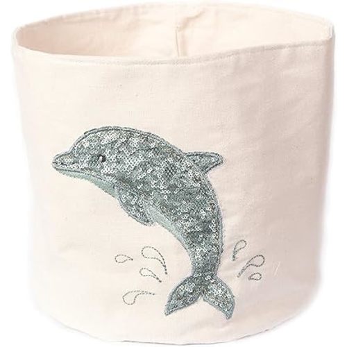 Mon Ami Premium Dolphin Round Storage Basket – 10”, Small Storage Bins for Kids, Shelves, Organizing, Baby Toy Organizers and Nursery Storage