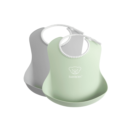 Baby Bib, 2-pack: Gray/Powder green