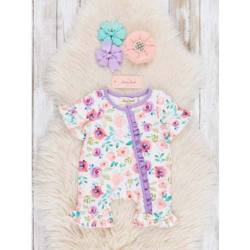 Rosy Ruffle Romper