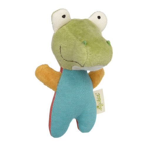 Baby grasp toy rattle crocodile, organic