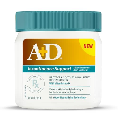 A+D Adult Skin Protectant & Rash Ointment for Incontinence, 16 oz | Treats and Prevents Incontinence Rash with Odor-Neutralizing Technology, Soothes Chafed and Irritated Skin