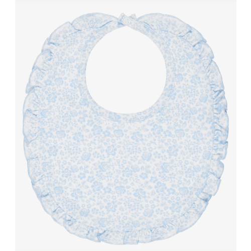 Kissy Kissy - Baby Girls Blue Floral Pima Cotton Country Gardens Bib | Childrensalon