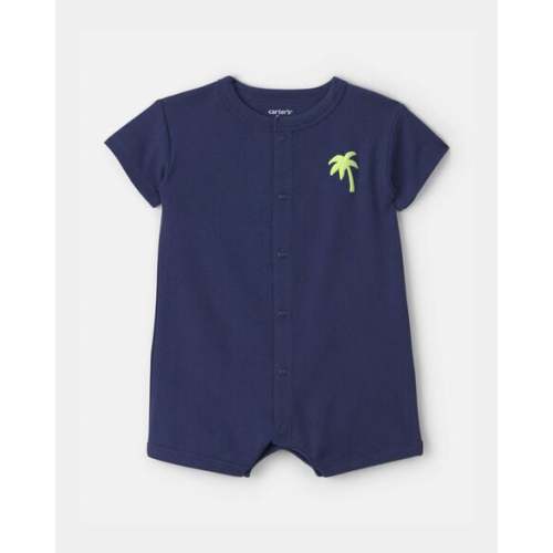 Baby Boy 'Surf Club' Short-Sleeve Romper - Navy Blue | Carter's