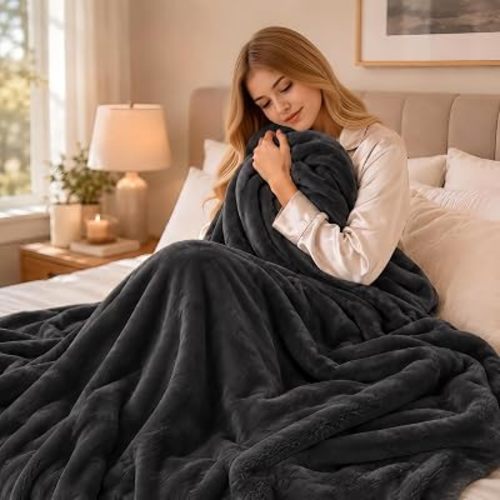Electric Heated Blanket Full Size 72"x84", Black