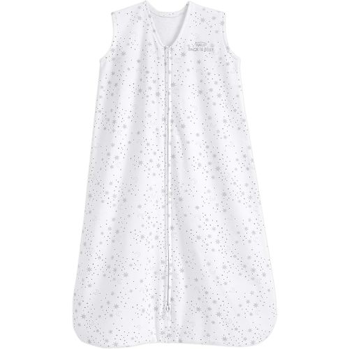HALO SleepSack, 100% Cotton Wearable Blanket, Swaddle Transition Sleeping Bag, TOG 0.5, Midnight Moons-grey, Large, 12-18 Months