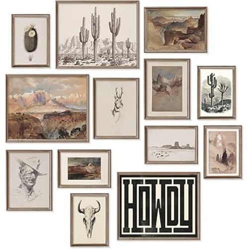 Western Decor Vintage Western Wall Decor,Farmhouse Cowboy Decor Wall Art,Boho Ranch Landscape Art Prints Canyons Cacti Desert Southwestern Wall Decor Aesthetic Pictures,Rustic Southwestern Artwork Prints for Room Bedroom Bathroom Decoration,Unframed