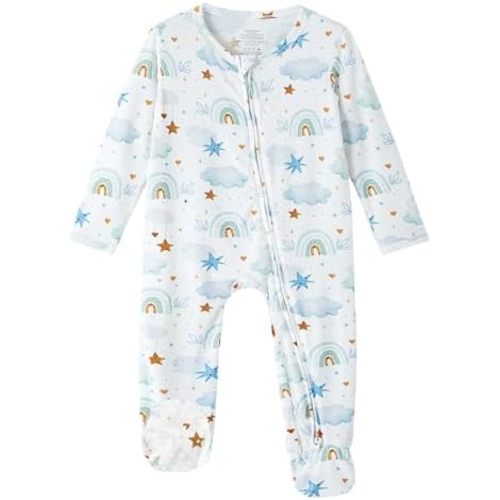 Baby Footie Romper Pajamas Unisex Newborn Infant Pjs Soft Rompers Viscose from Bamboo Sleepwear