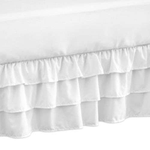 Sweet Jojo Designs Harper Crib Skirt in White - WHITE - CRIB 15" BEDSKIRT