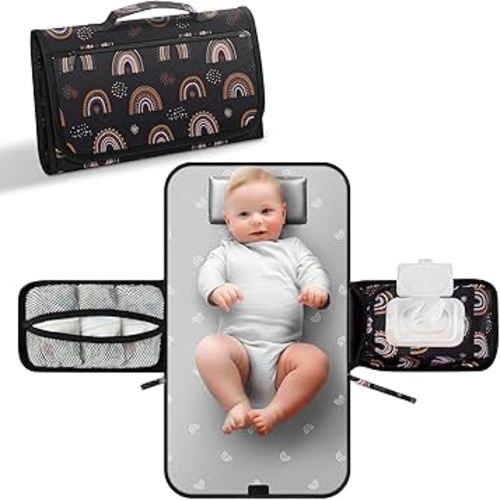 ZONEY Baby Changing Mat, Multipurpose Waterproof Wipeable Diaper Pad, Portable Diaper Changing Pad, Foldable Baby Changing Pads for Bed Protection, Travel Diaper Change Mat for Baby, Newborn Essentials