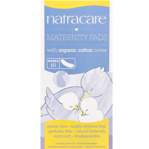 Maternity Pads with Organic Cotton Cover, 10 Pads