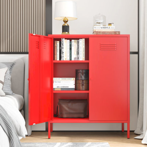 17 Stories Alleyne Metal Accent Cabinet & Reviews | Wayfair