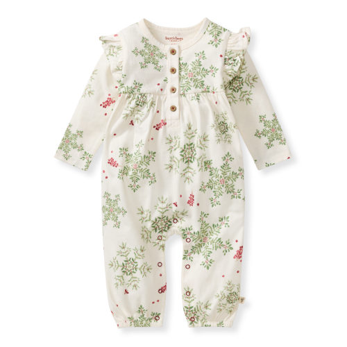 Holiday Snowflakes Baby Girl Jumpsuit – Burt's Bees Baby