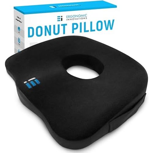 Premium Large Donut Pillow for Tailbone Pain Relief - Hemorrhoid Pillow for Sitting, Coccyx Support, Postpartum Recovery, Pressure Sores, Post Surgery and Sciatica, Orthopedic Donut Seat Cushion