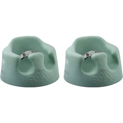 Bumbo Infant Floor Seat Baby Sit Up Chair and Sitting Support for 3 to 12 Months Old with 3 Point Adjustable Safety Strap, 2 Pack, Hemlock Green