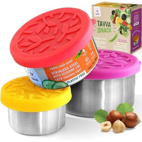 Stainless Steel Snack Containers for Kids, Leakproof, 12oz 7oz 3oz
