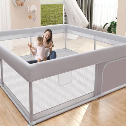 Baby Playpen 50x50 Inch, Play Pens for Babies and Toddlers Baby Fence Play Yards for Indoor & Outdoor with Breathable Mesh Anti-Fall Playpen