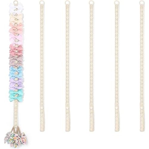 POVETIRE 6PCS Hair Bow Organizer, Clips Storage Holder for Girls, Baby Headband Accessories Display Wall Hanging for Nursery Decors