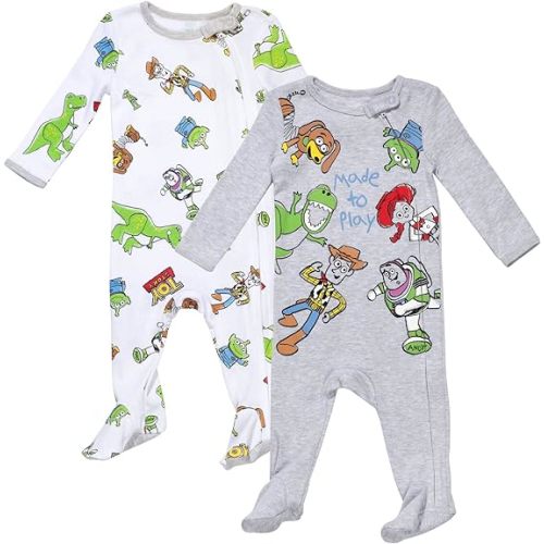 Disney Winnie the Pooh Lion King Monsters Inc. Pixar Toy Story Baby 2 Pack Sleep N' Play Coveralls Newborn to Toddler