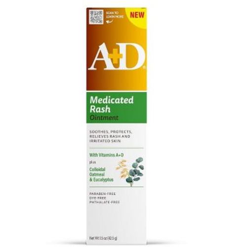 A+D Medicated Rash Ointment 1.5 oz for Soothing Diaper Rash, Chafing & Minor Skin Irritations with Gentle Protective Formula for Sensitive Skin