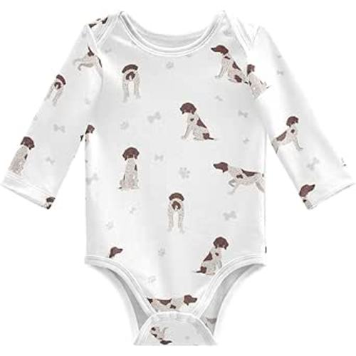 vvfelixl Baby Bodysuits Black Pug White Long Sleeve Cotton Baby Clothes For Boys Girls 0-24 Months