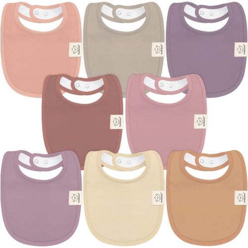 KeaBabies 8pk Organic Baby Bibs for Boy, Baby Drool Bib for Baby Boys and Girls, Newborn Teething Bibs (Mauve)