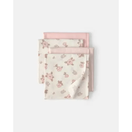 Baby Girl 4-Pack Floral Receiving Blankets - Pink/Ivory | Carter's