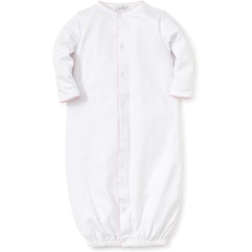 kissy kissy Baby Girls New Kissy Dots Print Convertible Nightgown, White/Pink, Small