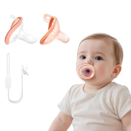 Garkoko Breast & Thumb Inspired Baby Pacifier Set with Clip, 2-Pack Soothing Infant Pacifiers, Non-Contact Shield, BPA-Free Food-Grade Silicone
