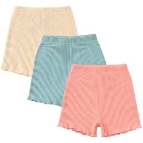 3 Pack Baby Girl Shorts Toddler Girl Shorts Soft Cotton Casual Playing Short Pants Summer Clothes Size 3M-3T