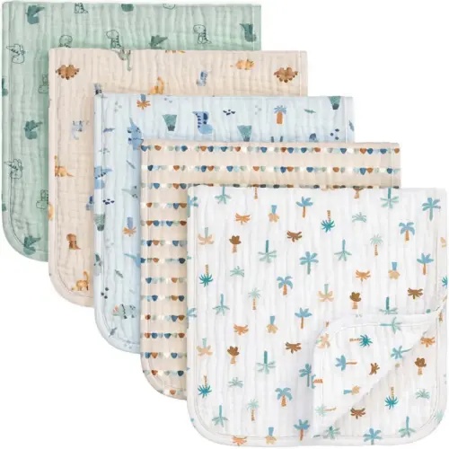 Organic Baby Burp Cloths & Bibs Set For Feeding – KeaBabies