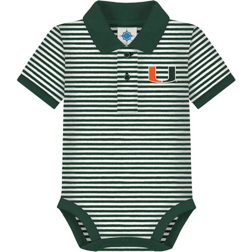 Creative Knitwear College Baby Striped Polo Bodysuit - Team Logo, Multiple Colors, for Boys & Girls (0-12 Months)