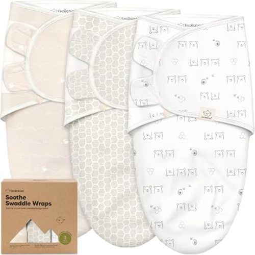 KeaBabies 3-Pack Organic Baby Swaddles for Newborns, Infant, Bumbly, 0-3M