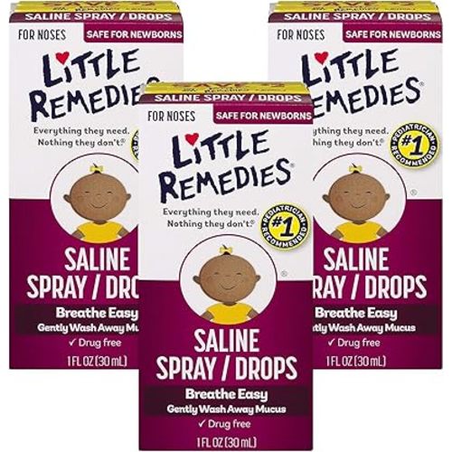 Little Remedies Sterile Saline Nasal Mist, 3 oz (Pack of 3)