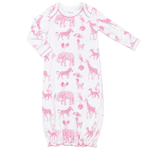 Heyward House Pink Bubblegum Safari Gown - Bibs and Kids Boutique