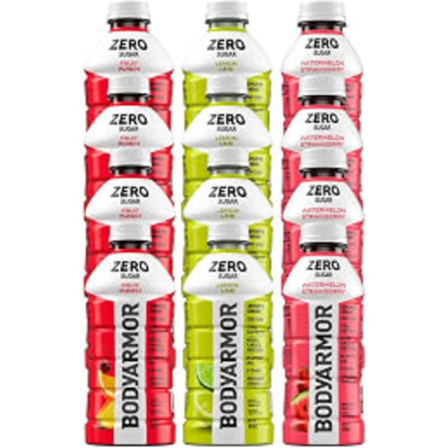 Amazon.com: Bodyarmor Zero Sugar Sports Drink Variety Pack – 16oz Bottles (Lemon Lime, Cherry Lime, Fruit Punch, Watermelon Strawberry) – Zero Sugar Electrolyte Hydration Drinks, 12 Pack Assortment