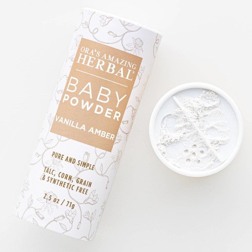 Ora's Amazing Herbal Talc Free Baby Powder, Real Vanilla Amber - Gimme the Good Stuff