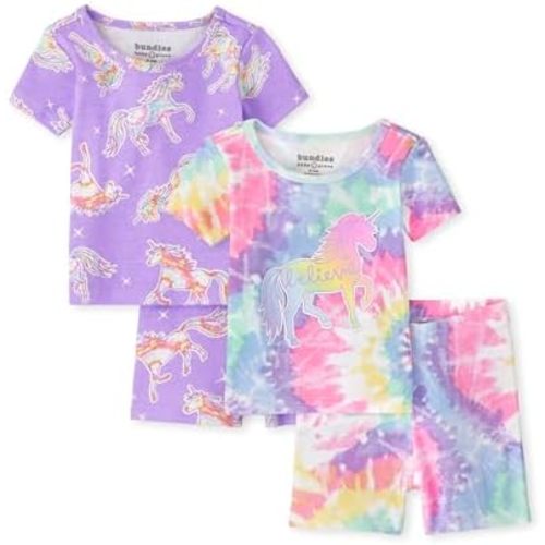 The Children's Place baby-girls And Toddler 100% Cotton Short Sleeve Top and Pants,2 Piece Pajama Set