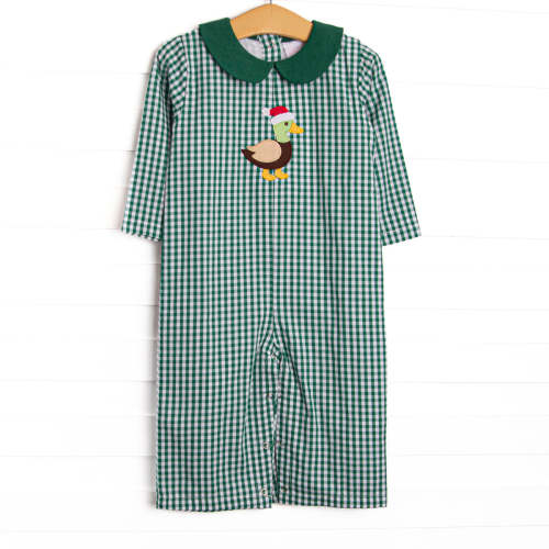 Merry Mallard Applique Romper, Green – Stitchy Fish