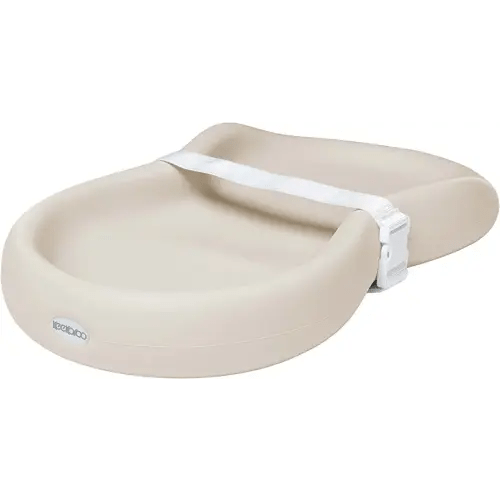 Keekaroo Peanut Changer Vanilla – the Original Made in USA easy-to-clean changing pad and the only shell over foam, fully impermeable to fluid