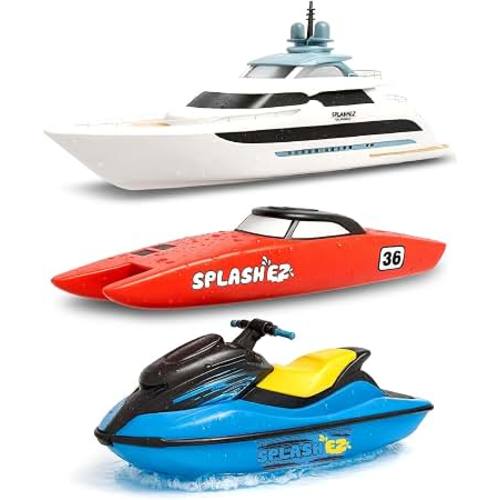 Amazon.com: SplashEZ Boat Toys for Toddlers & Kids, Mold Free Bath & Pool Toys No Hole | Floating Toy Boats for Bathtub, Shower, Pool, Boys & Girls, Ages 4-8