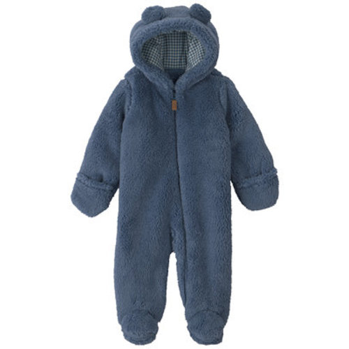 Baby Boys' Bear Teddy Fleece Hooded Jumpsuit