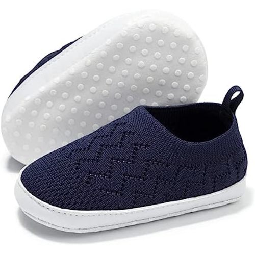 Clowora Unsex Baby Boys Girls Canvas First Walkers Shoes,Newborn Infant Non Slip Soft Sole Crib Casual Sneaker,Baby Toddler Flat Lazy Loafers Shoe