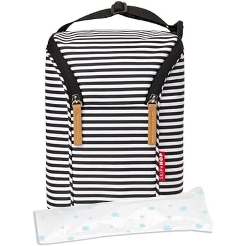 Skip Hop Baby Bottle Bag, Grab & Go, Black/White Stripe