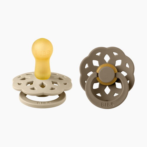 BIBS Boheme Natural Rubber Pacifier (2 Pack) - Vanilla / Dark Oak, Size 1