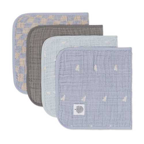 Muslin Burp Cloths - Cloud Set (4 Pack)