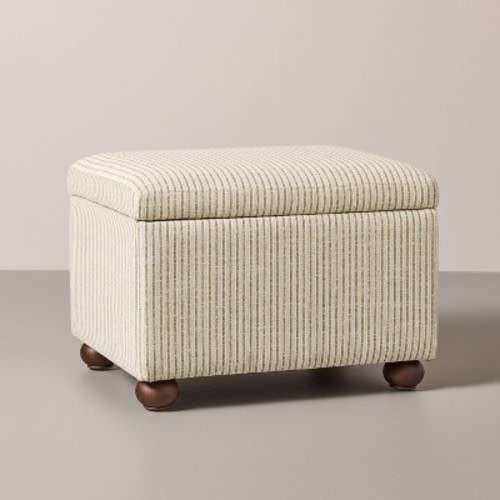 Storage Ottoman Linen/Rust Striped - Hearth & Hand™ with Magnolia