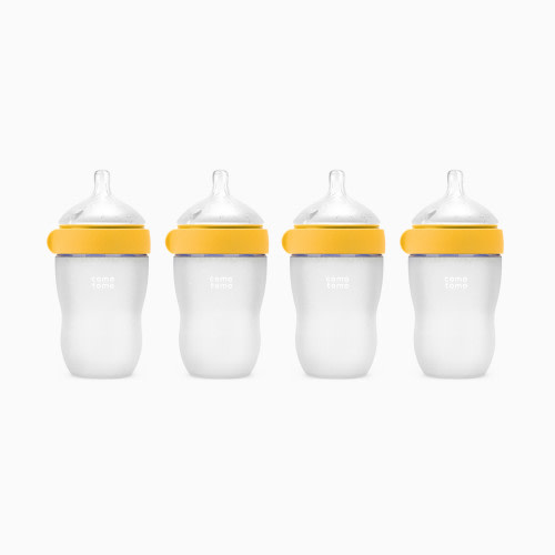 Comotomo Silicone Baby Bottle 2.0 - Yellow, 8 Oz, 4